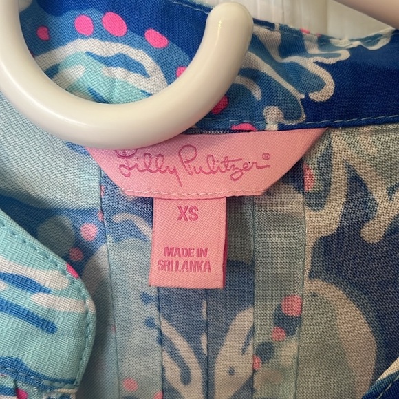 Lilly Pulitzer Sarasota Top in Into the Deep Bay Blue XS - Picture 3 of 7